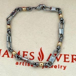 James Avery 14k Gold & Stainless Fishers of Men Bracelet L Size 8”